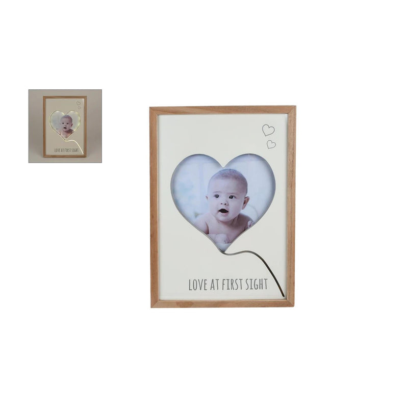 ギャラリービューアに画像をロードする, Fotolijst love first sight m led beige l.bruin hout 28x40x2cm