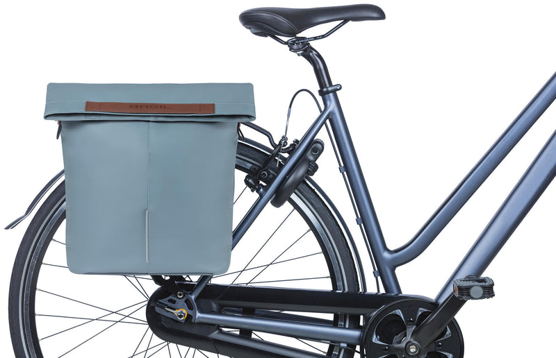 Load image into Gallery viewer, Basil City fietsshopper Vegan Leather 14-16L Graphite Blue