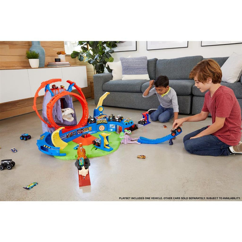 Load image into Gallery viewer, Mattel Monster Trucks T-Rex Volcano Arena