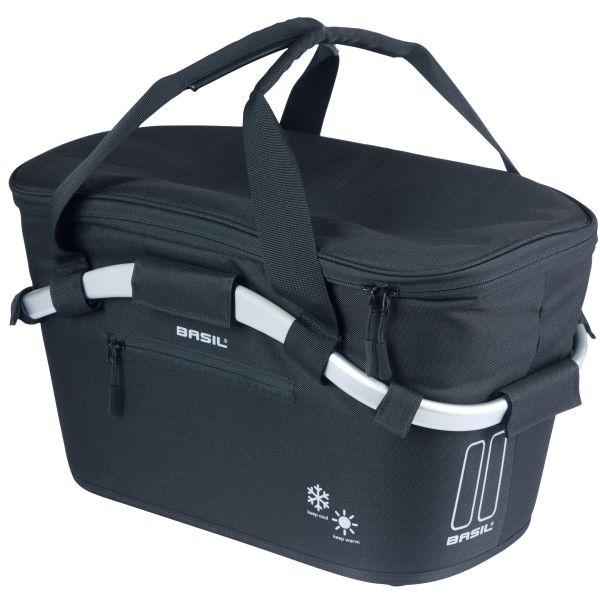 Afbeelding laden in galerijviewer, Basil fietsmand classic carry all iso met mik bevestiging 18 liter 38 x 21 x 27 cm - zwart