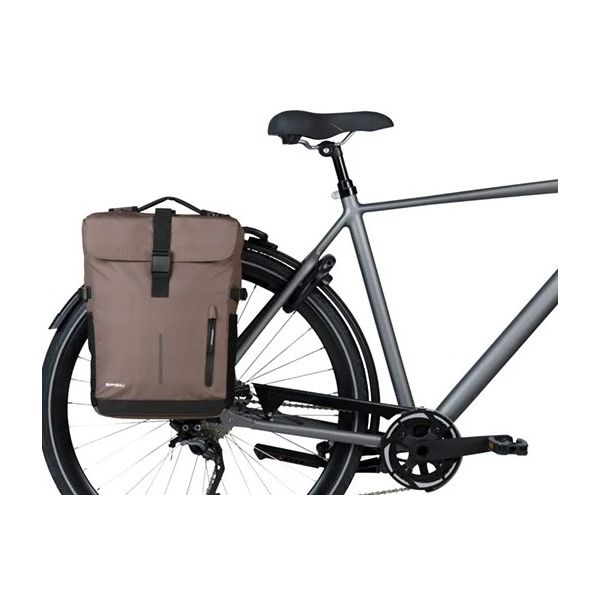 Load image into Gallery viewer, Basil dubbele fietstas move mik 30 liter 16 x 27 x 38 cm - bruin