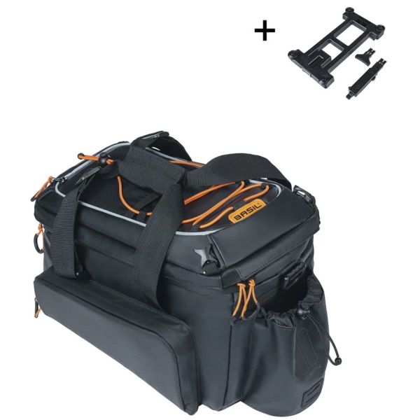 Afbeelding laden in galerijviewer, Basil gepäckträgertasche miles xl pro trunkbag miles xl pro mik 2.0 black orange