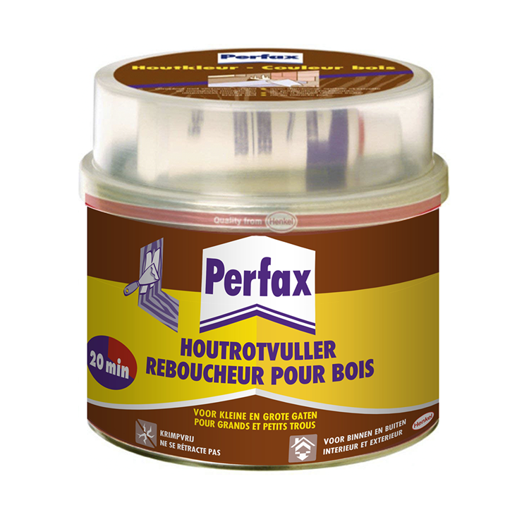 Cargue la imagen en el visor de la galería, Perfax houtrotvuller 1000g can | hout restoratie vulmiddel | houtrotvuller voor binnenhuis projecten | rotvuller restoratie.