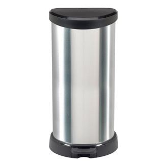 ギャラリービューアに画像をロードする, Curver decobin pedaalemmer ovaal 40l zilver zwart