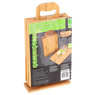 Load image into Gallery viewer, Eco-import bamboo snijplankset met houder 7-delig | 2 stuks