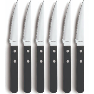 ギャラリービューアに画像をロードする, Amefa pizza steak messenset 6-delig zwart