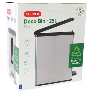 Afbeelding laden in galerijviewer, Curver decobin slim prullenbak- 25l - metallic