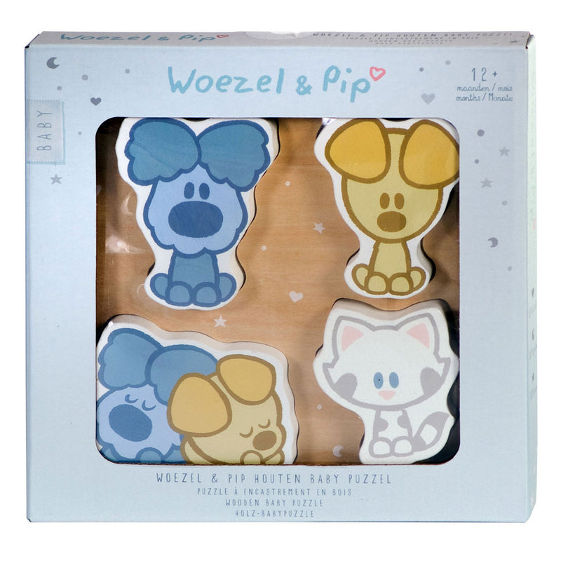Load image into Gallery viewer, Rubo toys woezel en pip baby houten puzzel, 4st.