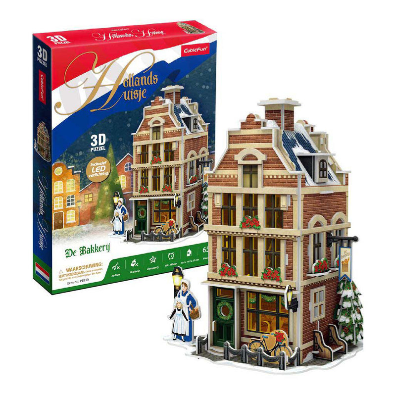 Load image into Gallery viewer, Cubic fun 3d puzzel hollanse bakkerij met led verlichting - 65st.
