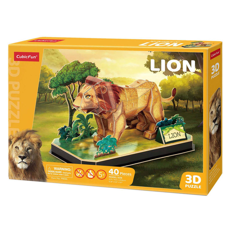 Afbeelding laden in galerijviewer, Cubic fun 3d puzzel leeuw