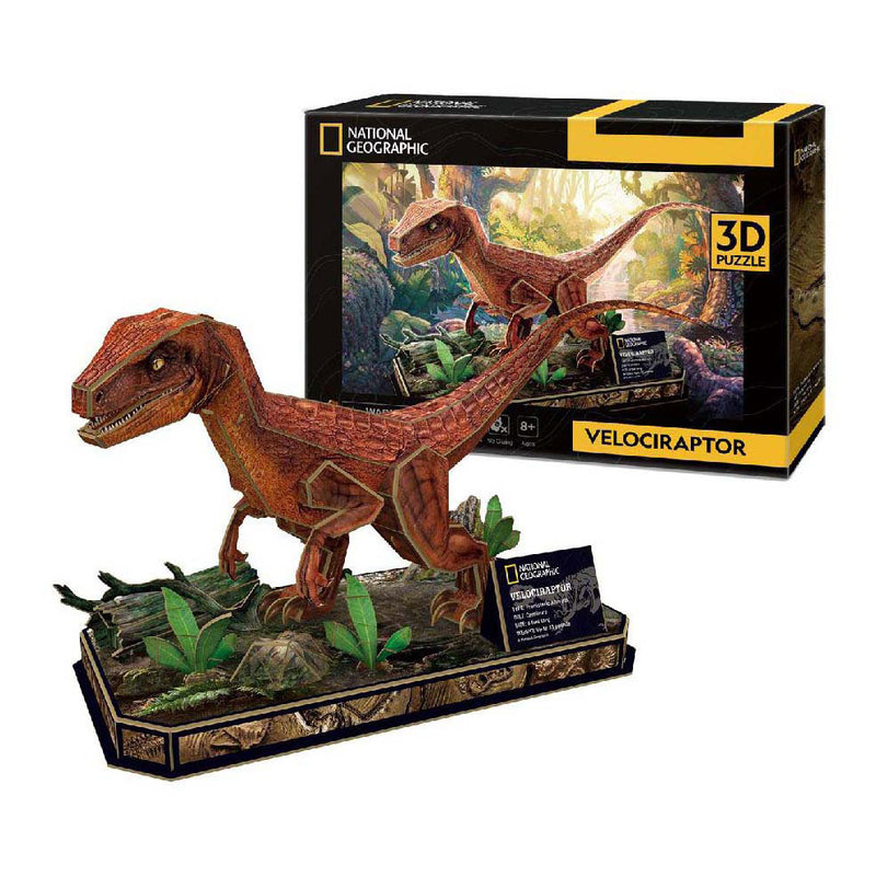 Afbeelding laden in galerijviewer, National geographic 3d puzzel velociraptor