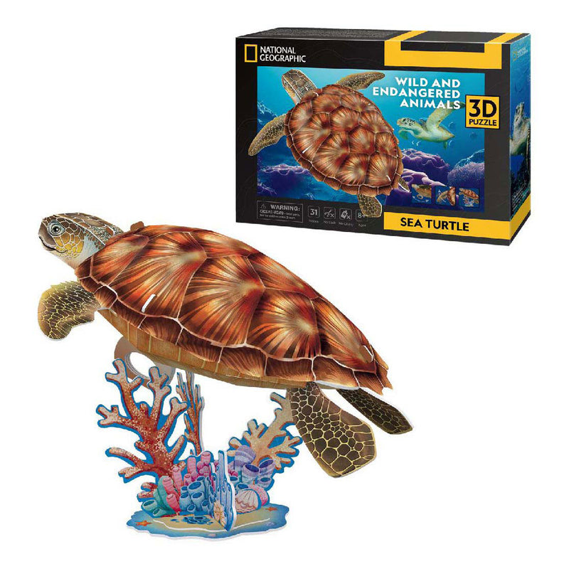 Afbeelding laden in galerijviewer, Cubic fun 3d puzzel national geographic zee schildpad