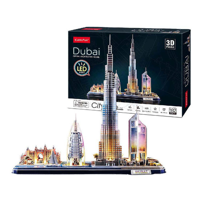 Load image into Gallery viewer, Cubic fun 3d puzzel city line dubai met led verlichting