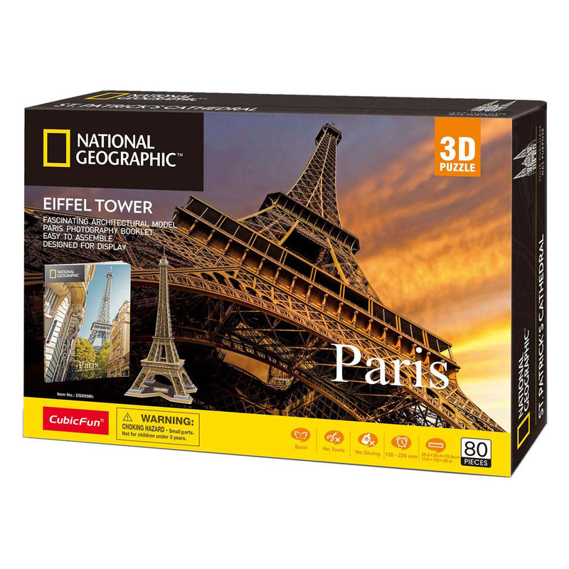 Chargez l'image dans la visionneuse de la galerie, Cubic fun national geographic 3d puzzel eiffeltoren - 80 stukjes - 70,9 cm hoog