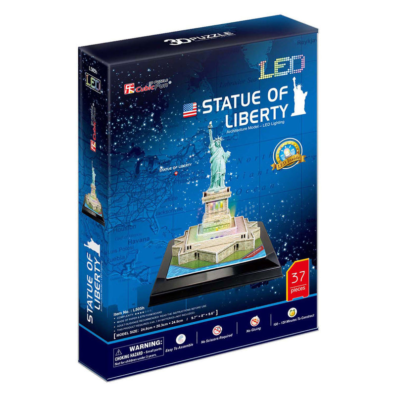 Load image into Gallery viewer, Cubic fun 3d puzzel vrijheidsbeeld met led verlichting