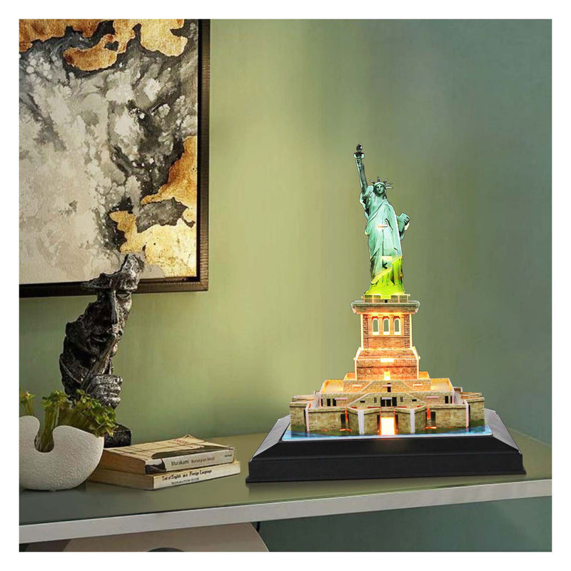 Load image into Gallery viewer, Cubic fun 3d puzzel vrijheidsbeeld met led verlichting