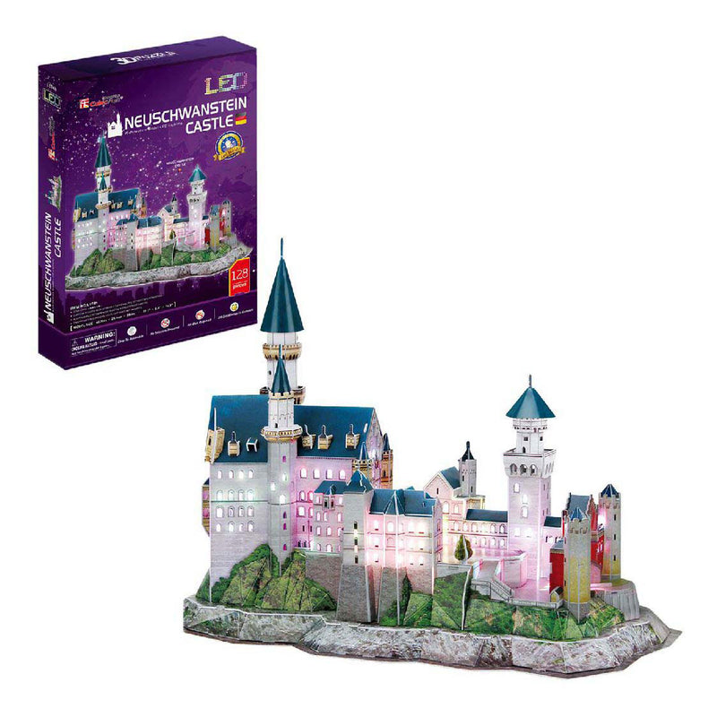 Afbeelding laden in galerijviewer, Cubic fun 3d-puzzel neuschwanstein castle - met led-verlichting - 128 stukjes