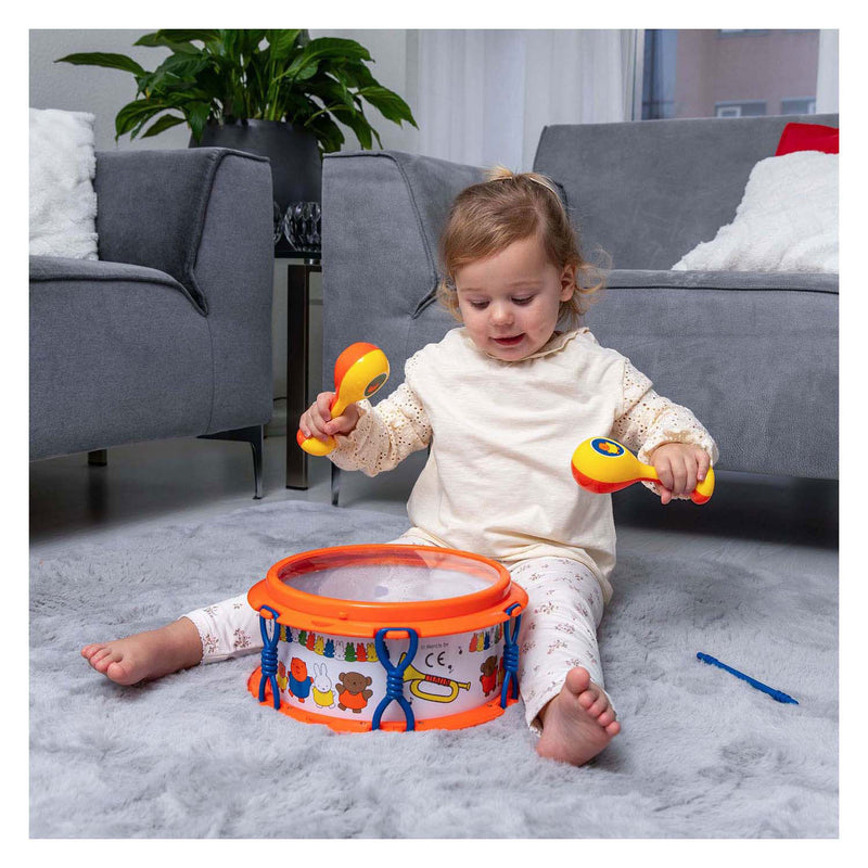 ギャラリービューアに画像をロードする, Rubo toys nijntje muziekset - tamboerijn - trommel - klappertjes - sambaballen - speelgoedinstrumenten