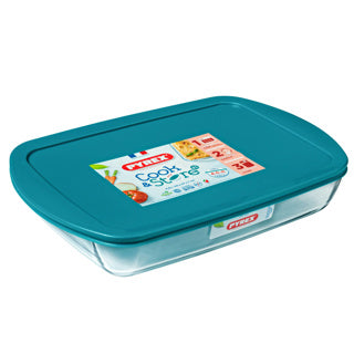 Afbeelding laden in galerijviewer, Pyrex ovenschaal - met deksel - cook store - 40 x 27 x 6 cm 4.5 liter