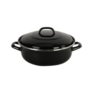 ギャラリービューアに画像をロードする, Bk fortalit emaille braadpan 20cm 1.4l – inductie braadpan – geëmailleerd staal – ovenbestendig tot 230 graden – geen antiaanbaklaag – met deksel – zwart blauw