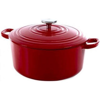 Laden Sie das Bild in Galerie -Viewer, Bk bourgogne braadpan gietijzer 28cm 6.7l - inductie braadpan - gietijzeren braadpan - ovenbestendig tot 230 graden - deksel met druipringen - wit geëmailleerde binnenkant - chili red