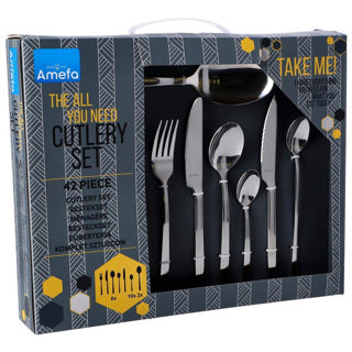 ギャラリービューアに画像をロードする, Amefa manille - 42 delige all you need bestekset - voor 6 personen - rvs