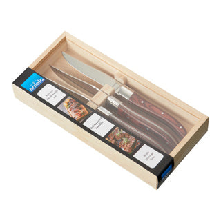 Afbeelding laden in galerijviewer, Amefa royal steak steakmessen 4 stuks maroon brown