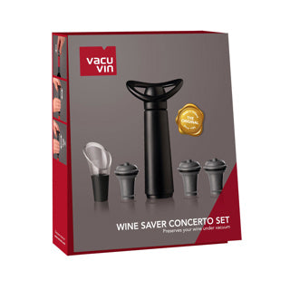 Load image into Gallery viewer, Vacu vin bewaargeschenkset concerto met pomp 1 wijnserver en 3 stoppers