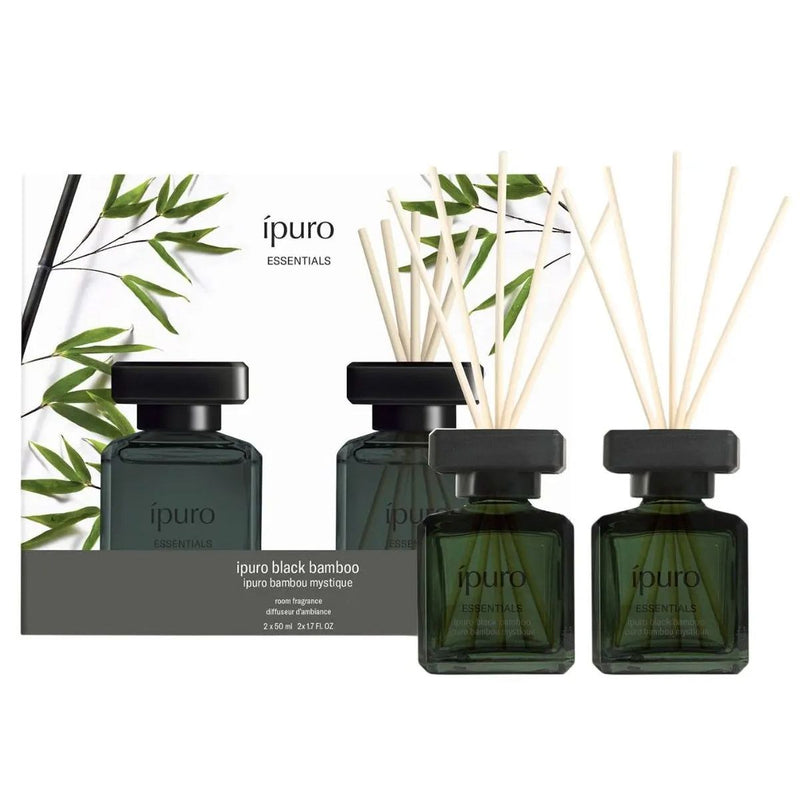 Afbeelding laden in galerijviewer, Ipuro geurdiffuser black bamboo 2 x 50 ml