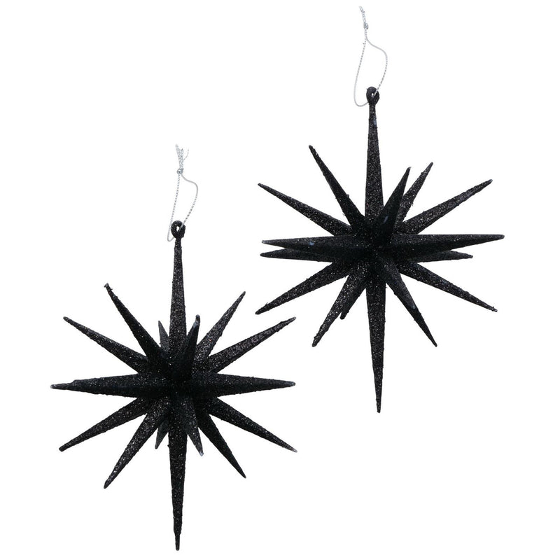 Afbeelding laden in galerijviewer, Boltze home deco hanger ster h15cm zwart 2-delig