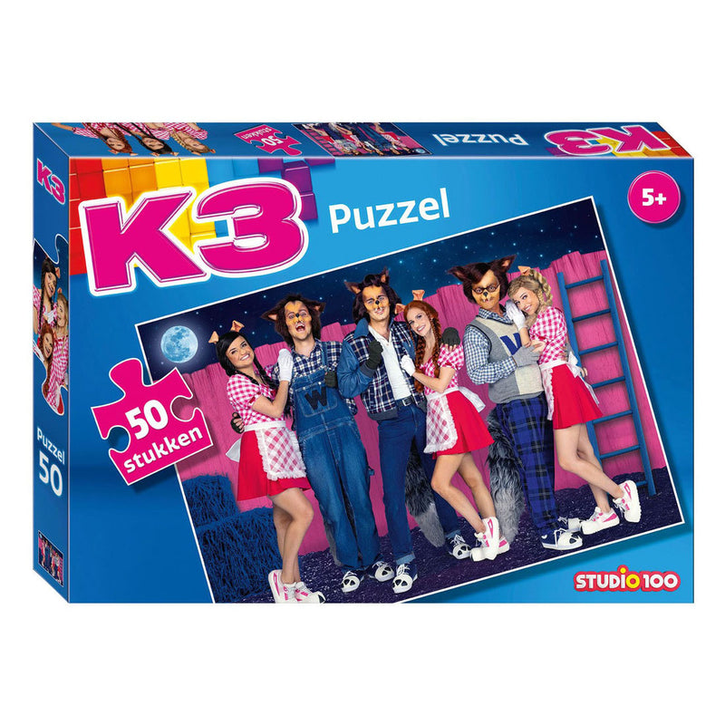 Load image into Gallery viewer, Studio 100 k3 legpuzzel 3 biggetjes en de wolven, 50st.