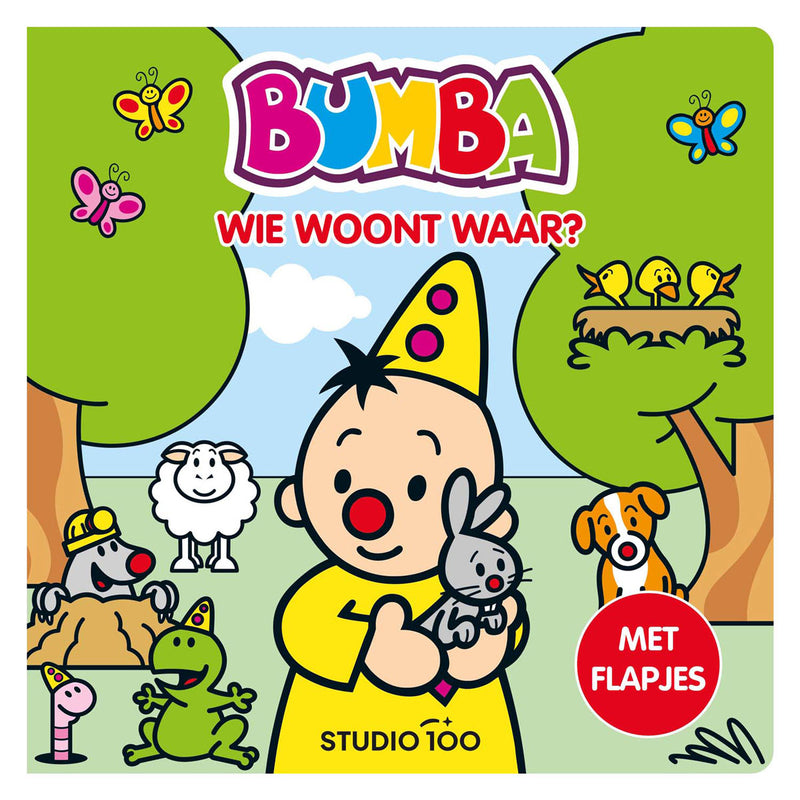 Load image into Gallery viewer, Studio 100 bumba kartonboek met flapjes - wie woont waar?
