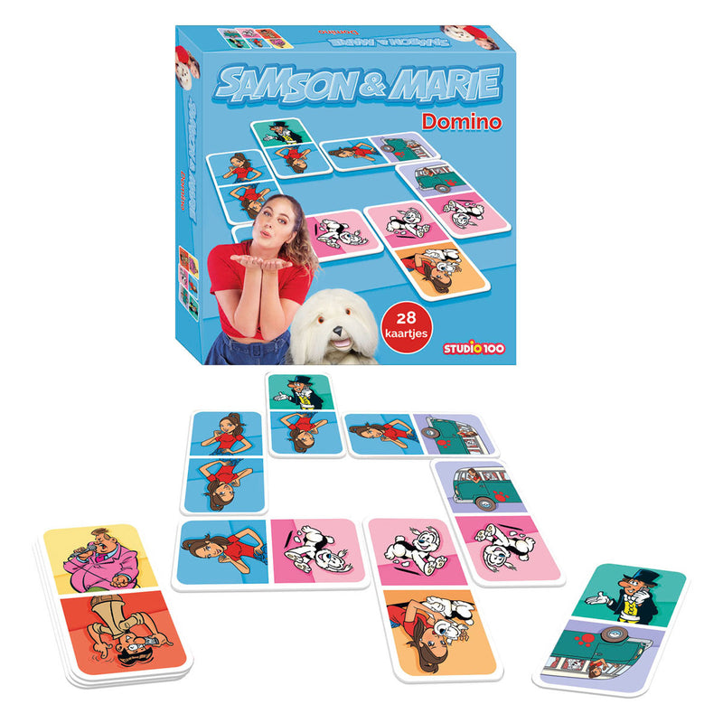 ギャラリービューアに画像をロードする, Samson marie kaartspel - domino met 28 kaartjes - 2 tot 4 spelers