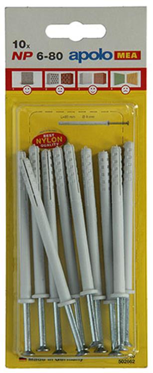 Afbeelding laden in galerijviewer, Celo 1015393 - 10 nylon nagelpluggen np 502662 6x80mm | 5 stuks