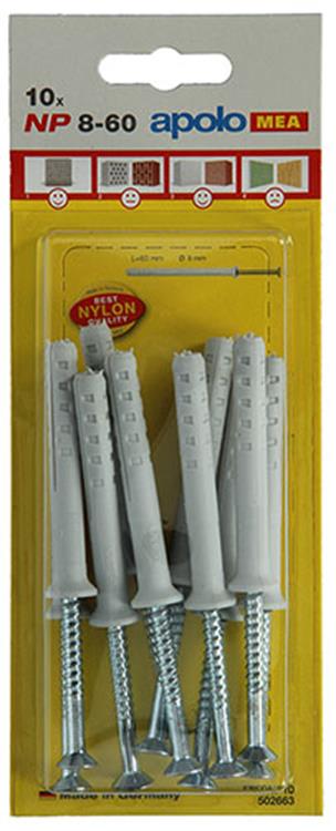 Afbeelding laden in galerijviewer, Celo 1015394 - 10 nylon nagelpluggen np 502663 8x60mm | 5 stuks