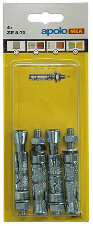 Afbeelding laden in galerijviewer, Celo 1003153 - 4 expansieankers ze 14mm + draadstang 502710 8x70mm | 5 stuks