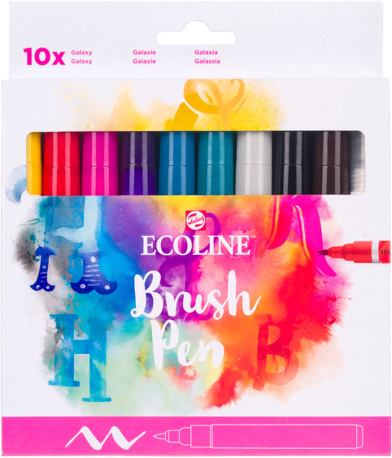Afbeelding laden in galerijviewer, Ecoline brush pen set galaxy, 10 kleuren