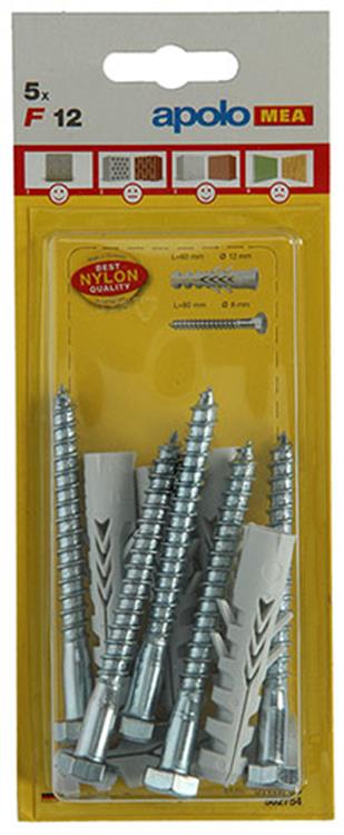 Afbeelding laden in galerijviewer, Celo 1015380 - 5 nylon pluggen f + 6kt 12 mm + houtdraadbout 502754 | 5 stuks