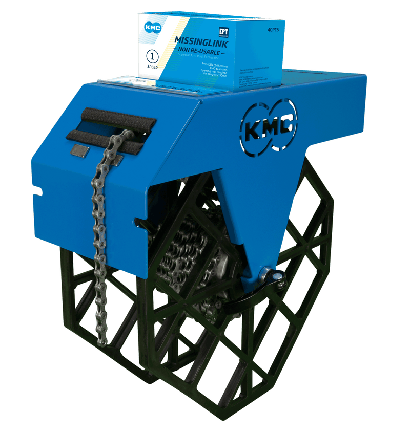 Load image into Gallery viewer, KMC Fietskettingrolhouder - Blauw - 1 haspel - Werkplaats