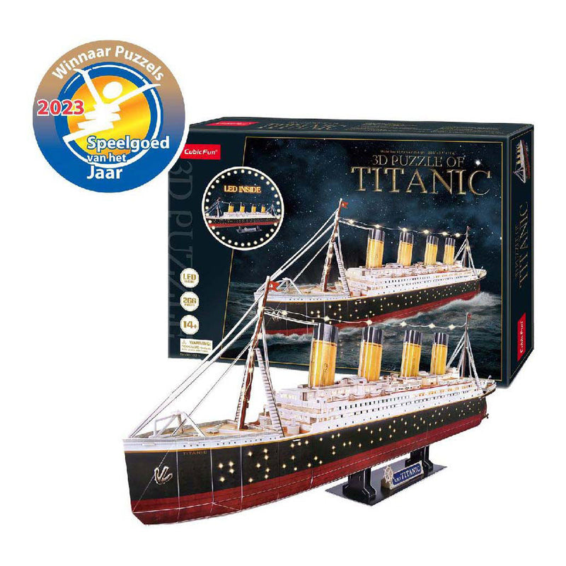 Afbeelding laden in galerijviewer, Cubic fun 3d puzzel titanic met led verlichting - 266st.