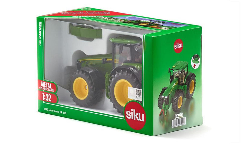 Afbeelding laden in galerijviewer, Siku 3290, john deere 8r 370, 1:32, metaal kunststof, groen, incl. contragewicht, motorkap kan open