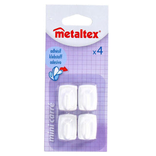 Load image into Gallery viewer, Metaltex vierkante plakhaken 4 stuks wit