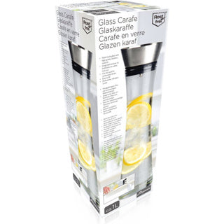 Load image into Gallery viewer, Cuisine elegance karaf met zeef glas 1 liter | 2 stuks