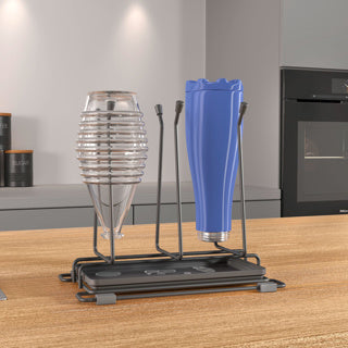 Afbeelding laden in galerijviewer, Metaltex - afdruiprek bottle up - voor flessen - babyflesjes - sodastream flessen - thermosflessen - sterke coating - met uitlekbak - afmetingen 25 x 14 x 22 cm