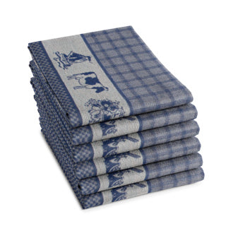 Chargez l'image dans la visionneuse de la galerie, Ddddd theedoek dutchie 60 x 65 blue | 6 stuks