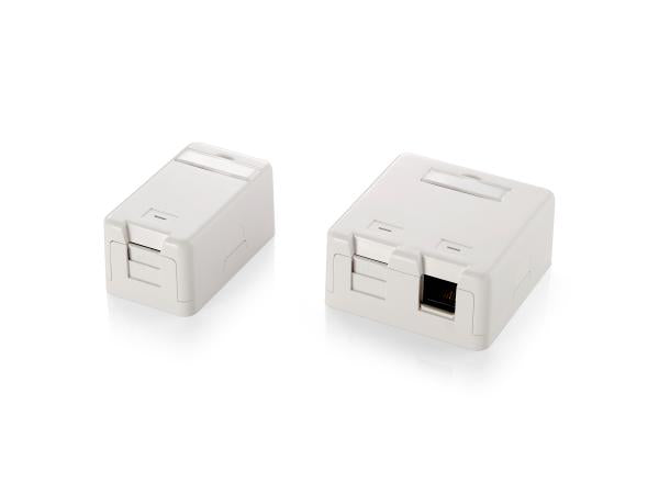 Load image into Gallery viewer, Equip 125121 surface mounted keystone box for 1 keystone jack, white