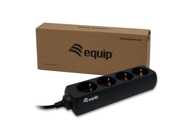 Laden Sie das Bild in Galerie -Viewer, Equip 333281 4-outlet power strip, 1.1 m, type f, black, 4 ac outlet(s), 100 - 240 v, 50 - 60 hz