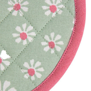 ギャラリービューアに画像をロードする, Daisy flowers pannenlap onderzetter rond groen 20 cm | 3 stuks