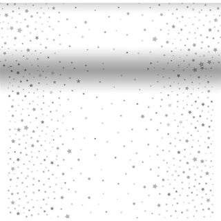 Load image into Gallery viewer, Duni 3-in-1 xmas star silver stardust 40 x 480 cm | 2 stuks