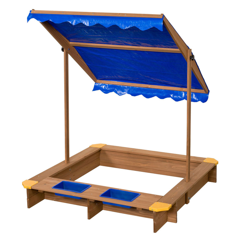 Load image into Gallery viewer, Swingking houten zandbak met waterbakken en afdekzeil